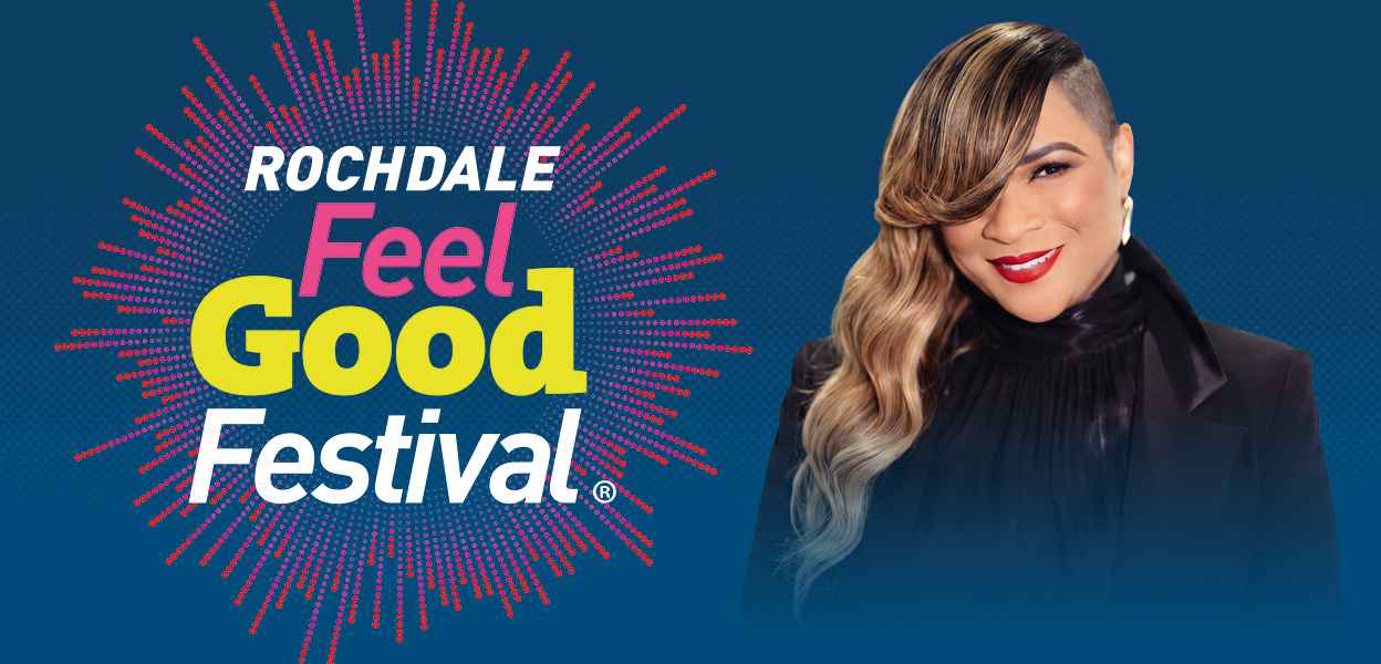 Feel Good Festival logo with Gabrielle.