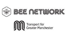 Bee Network and Transport for Greater Manchester logos.