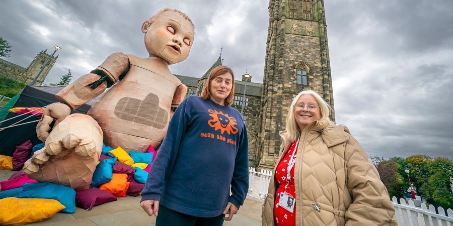 Liz Pugh and Councillor Sue Smith in front of Lilly.