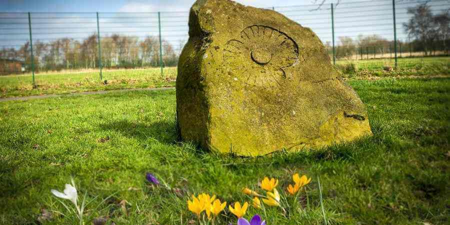 Memorial stone in Bowlee Community Park.