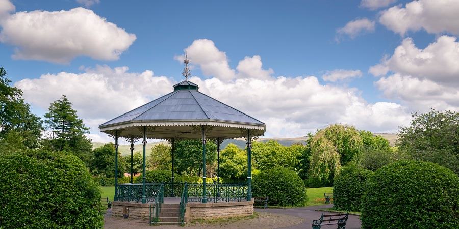 The bandstand at Hare Hill Park.