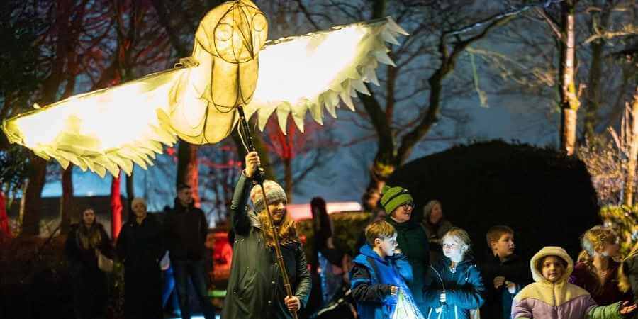 Visitors to Lantern Parade.