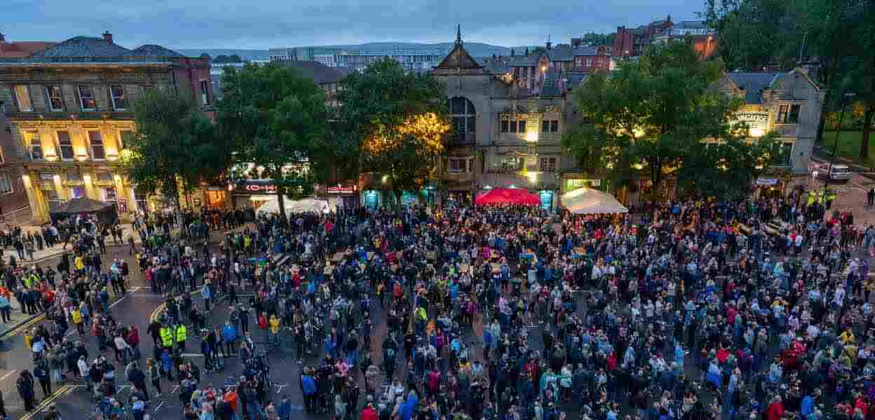 Crowd at the Rochdale Feel Good festival.