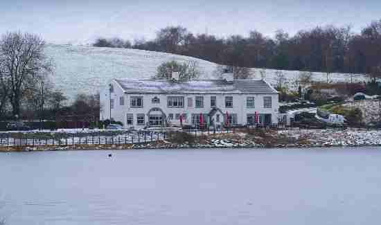 Bank at Hollingworth Lake in winter.