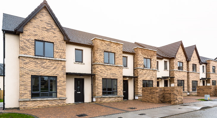 Terrace of newly built houses.