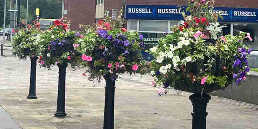 Planters in Middleton town centre.