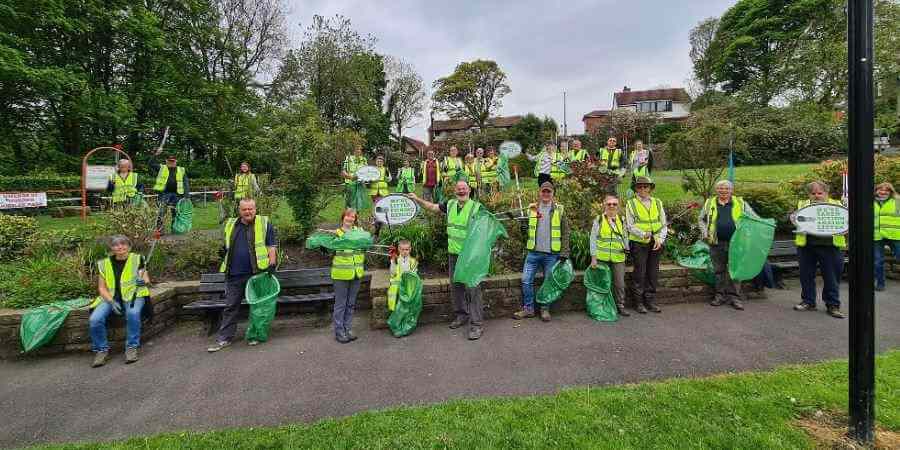 Volunteer litter pickers.