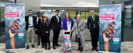 Councillor Rachel Massey with staff and pupils from Edgar Wood Academy.