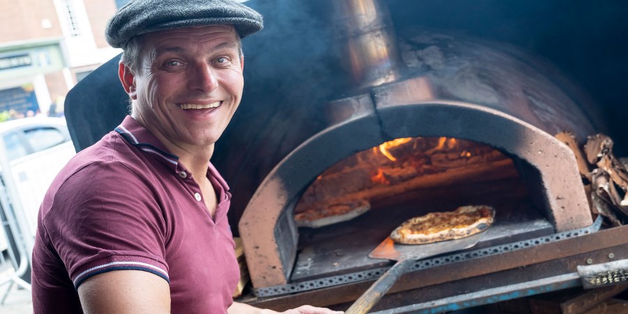 Wood Fired Pizzas stall.