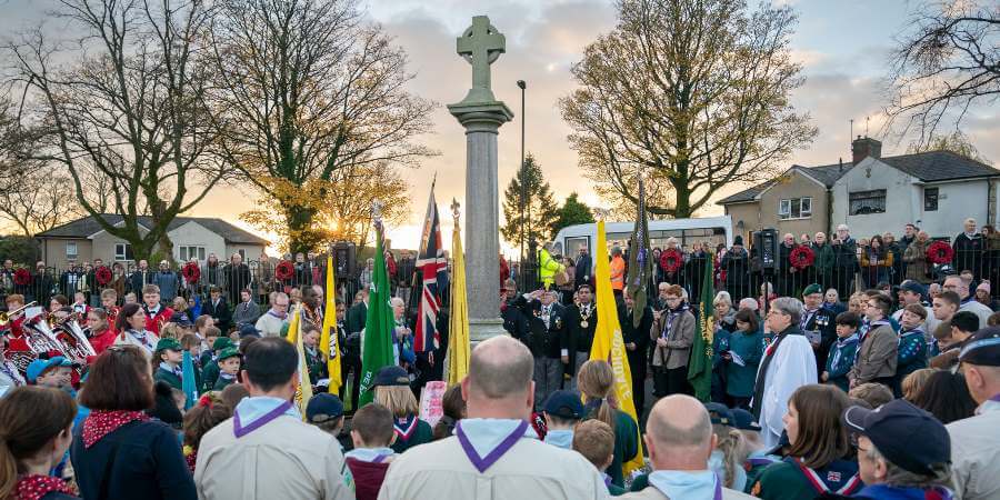 Residents gathered at the Wardle war memorial.