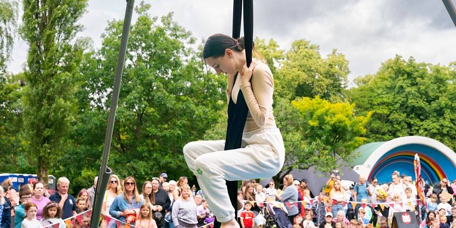 Skylight Circus performer in Heywood.